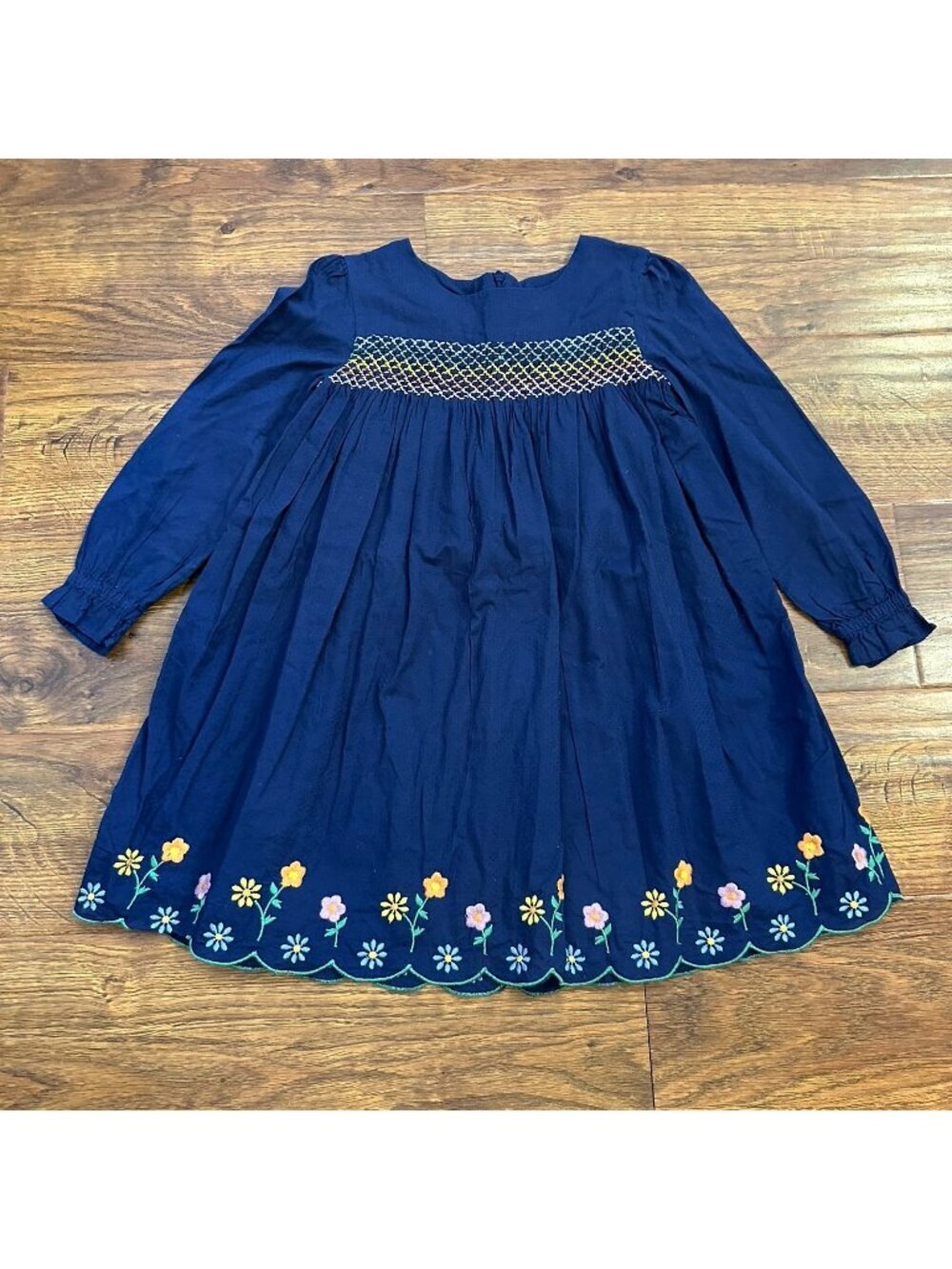Mini Boden rainbow smocked dress